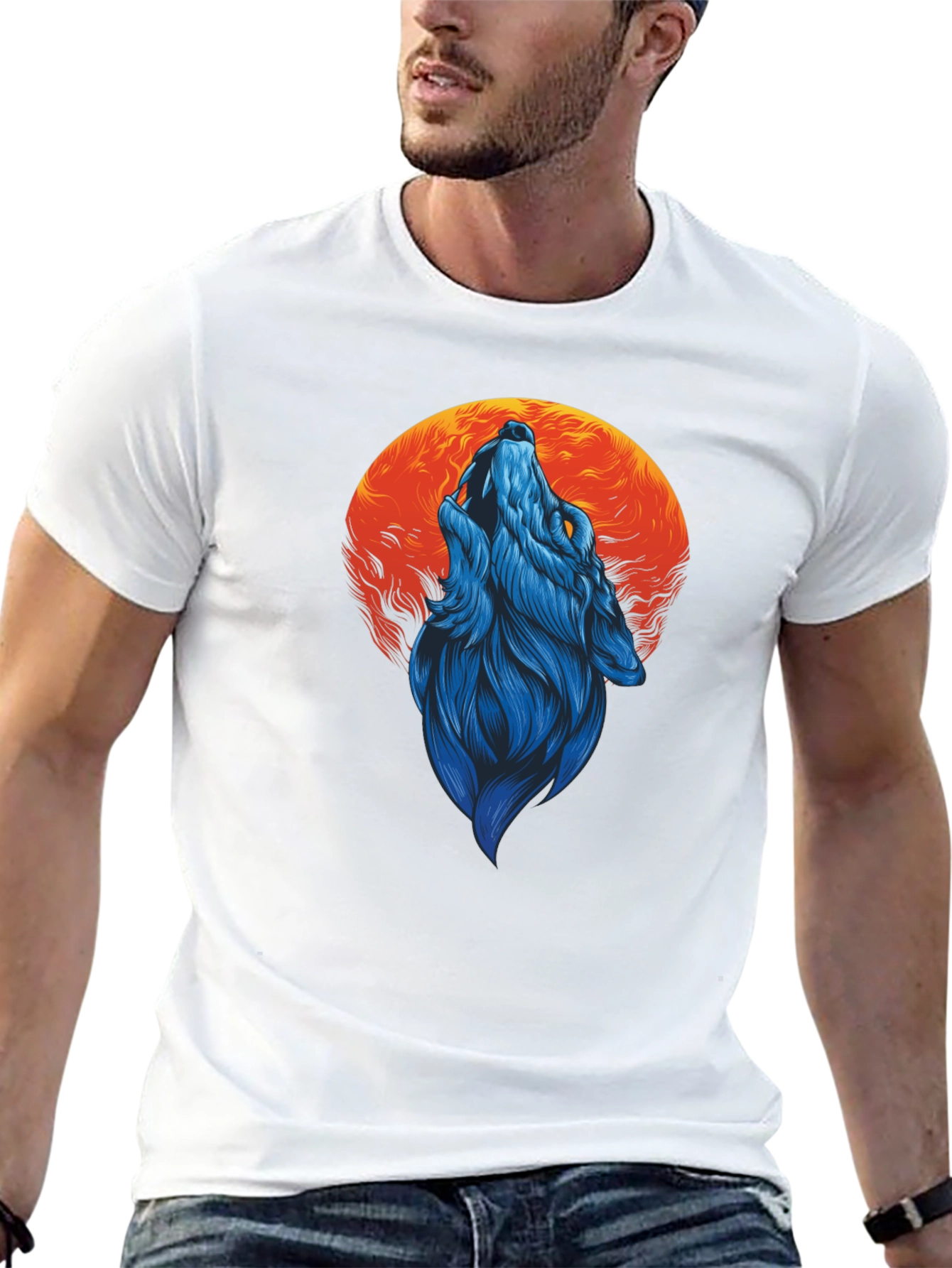 Wolf Moon T-Shirt - Black Graphic Tee