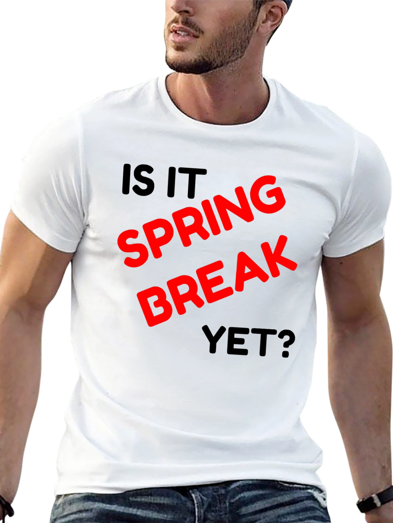 Is It Spring Break Yet? Black T-Shirt