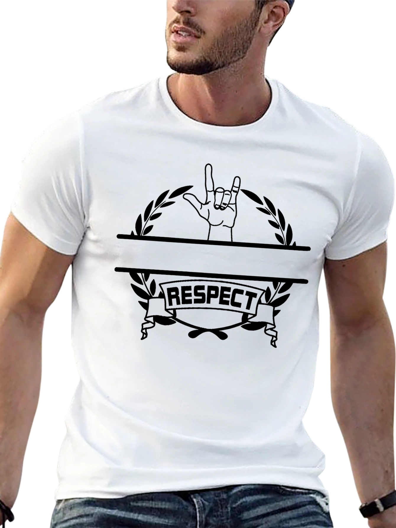 Respect Graphic Tee - Rock On Hand Sign