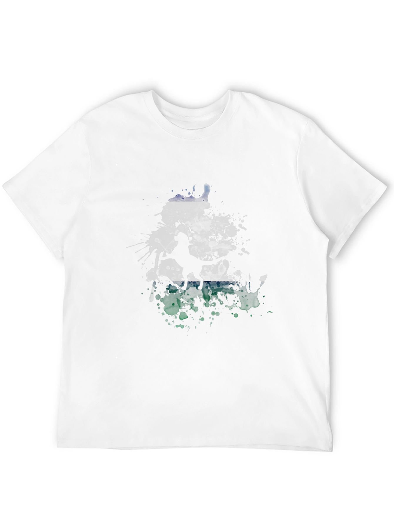 Abstract Dog Graphic Print Mens Black Tee