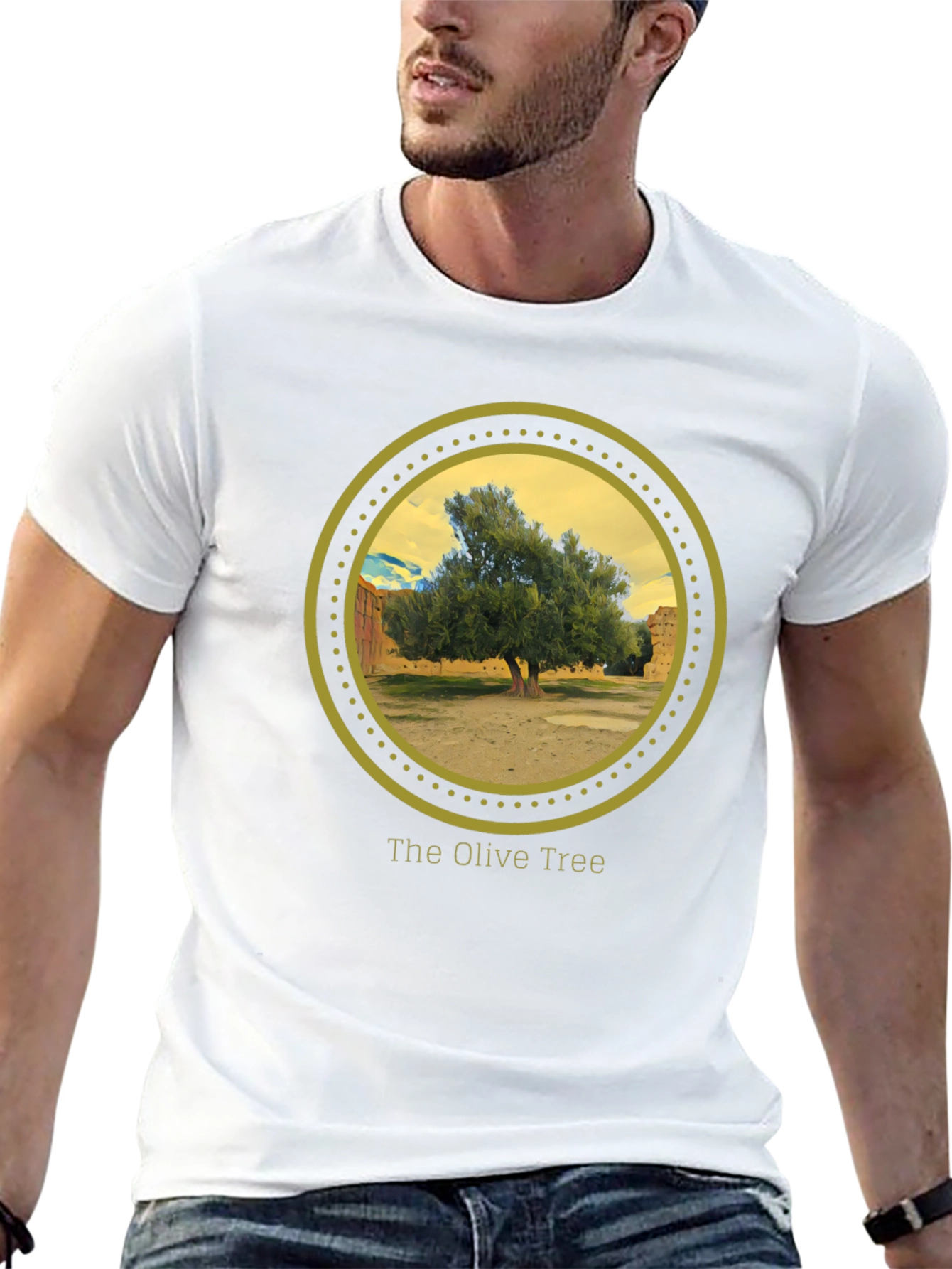 Olive Tree Graphic Tee - Nature Inspired Black T-Shirt
