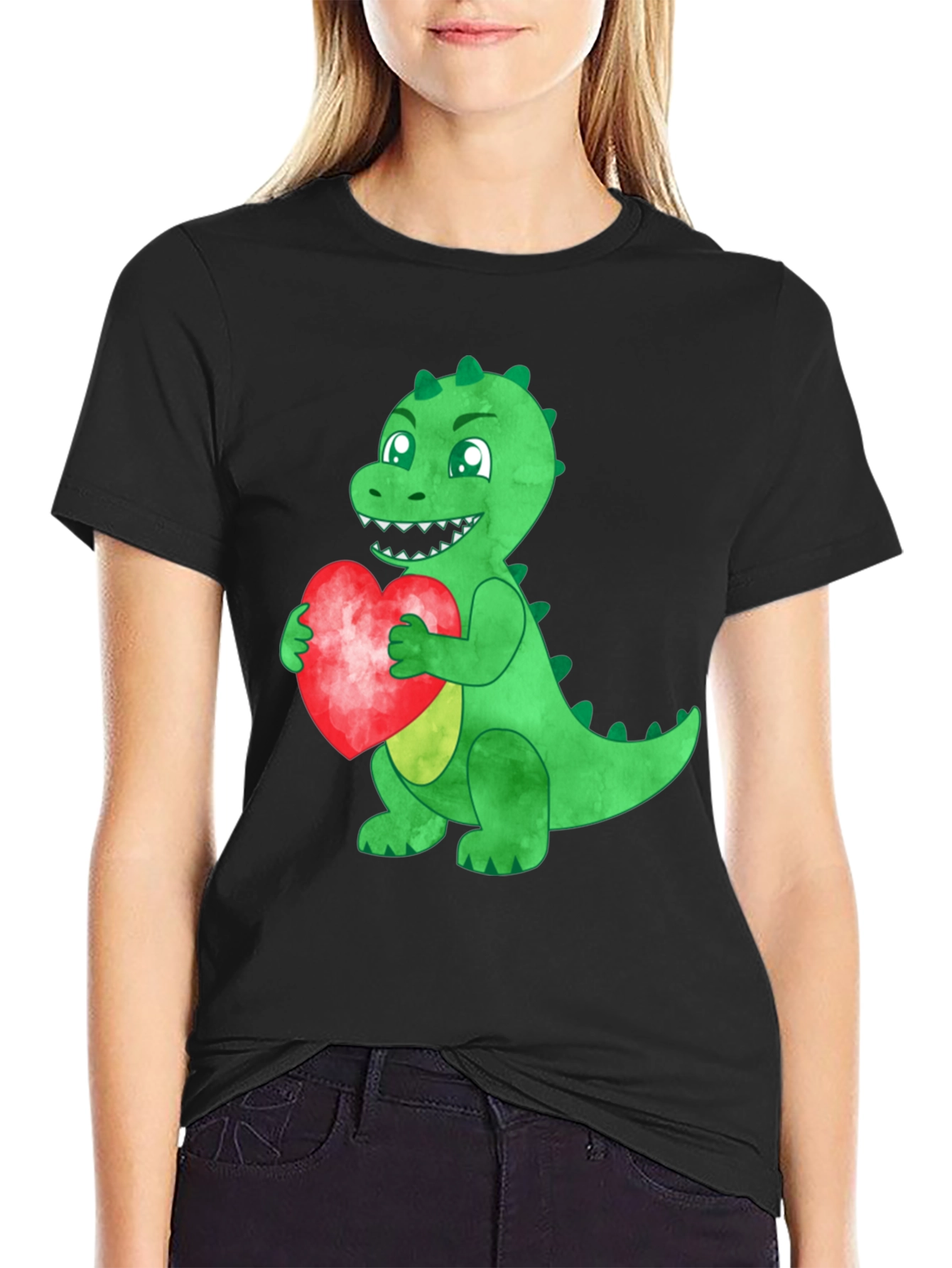 Dinosaur Heart Graphic T-Shirt - Love Dino Style