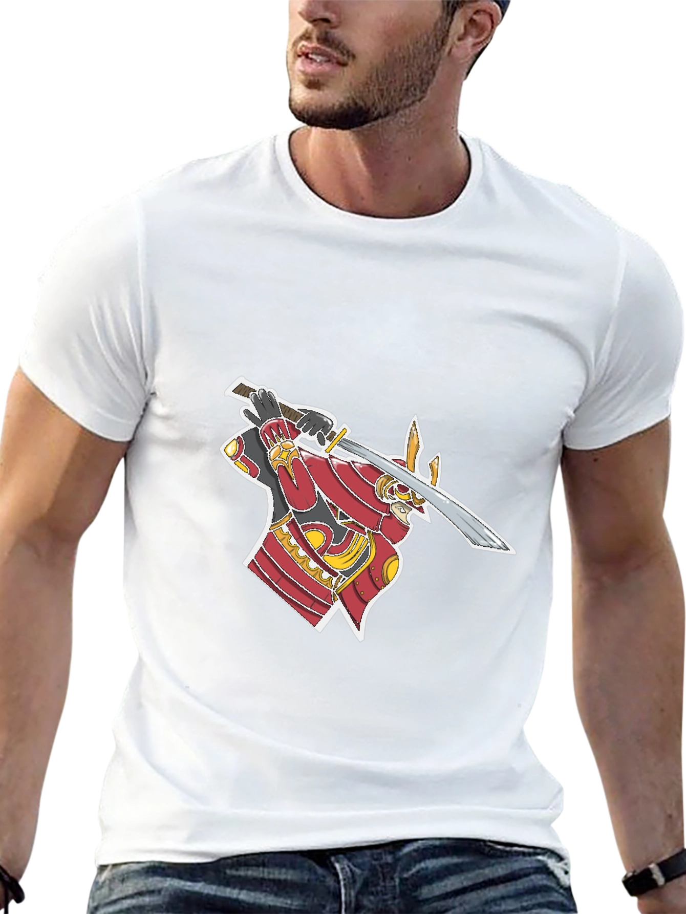 Samurai Graphic T-Shirt - Black Cotton Tee