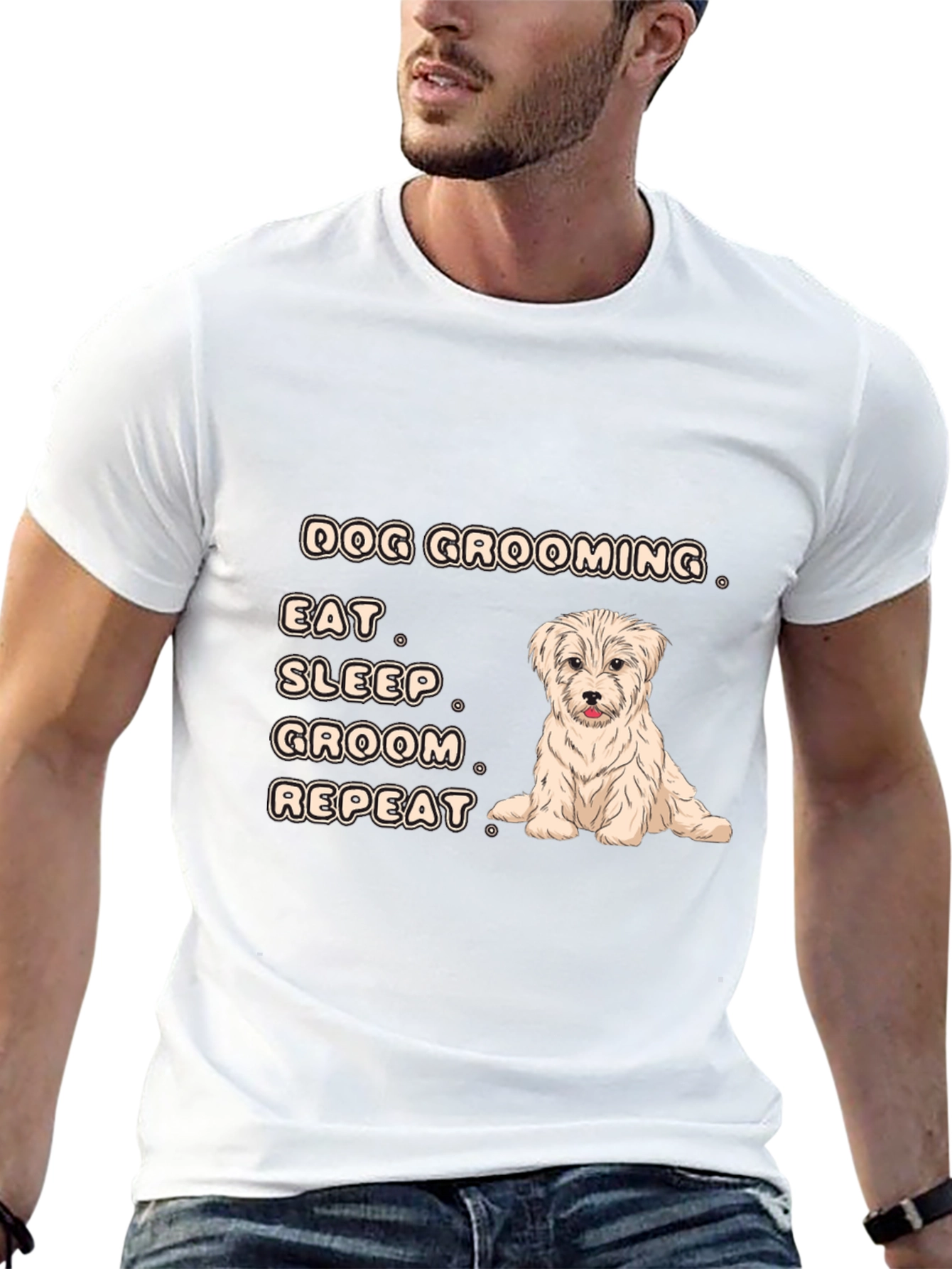 Dog Grooming T-Shirt - Eat Sleep Groom Repeat!