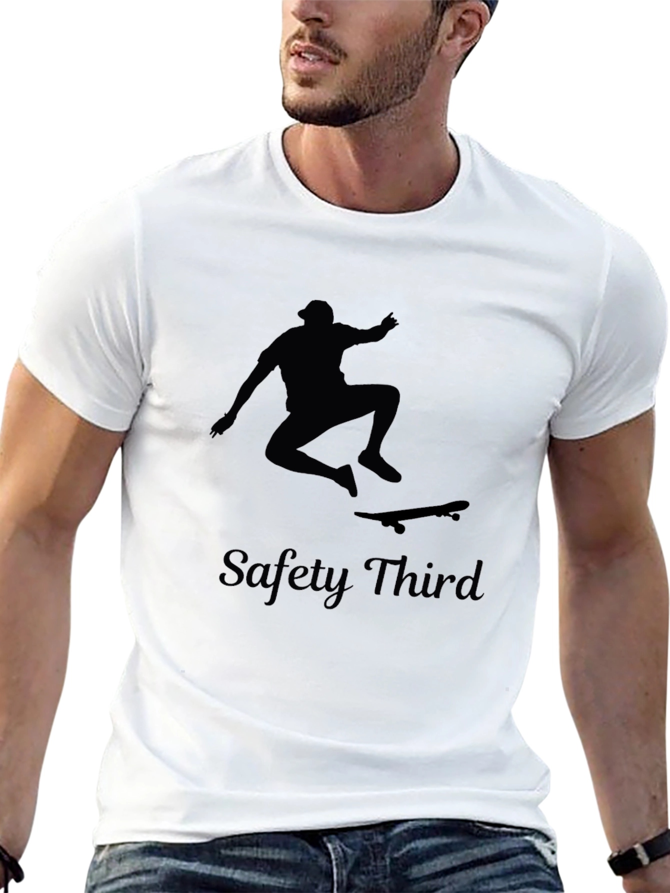 Safety Third Skateboarder Black Graphic Tee