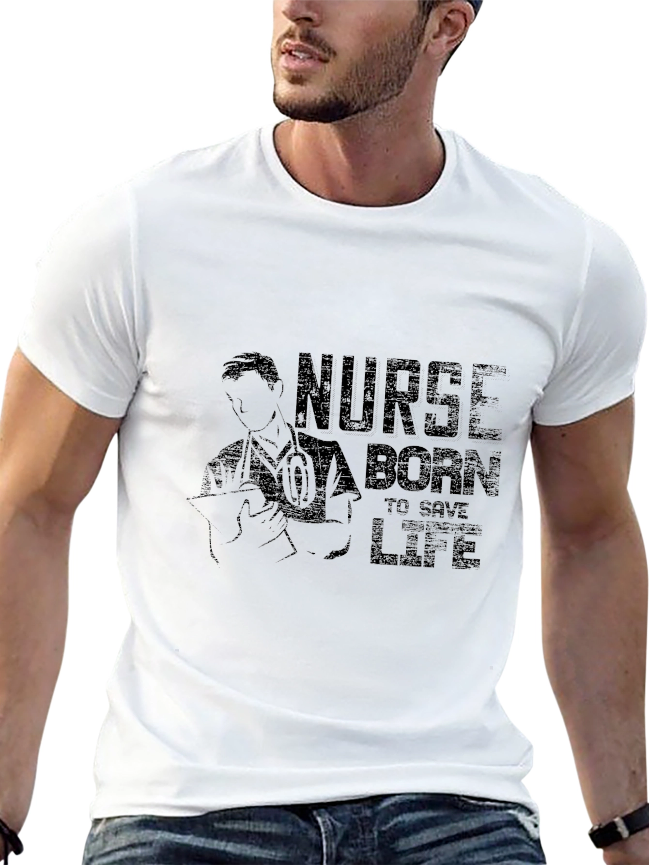 Nurse Born to Save Life Graphic T-Shirt