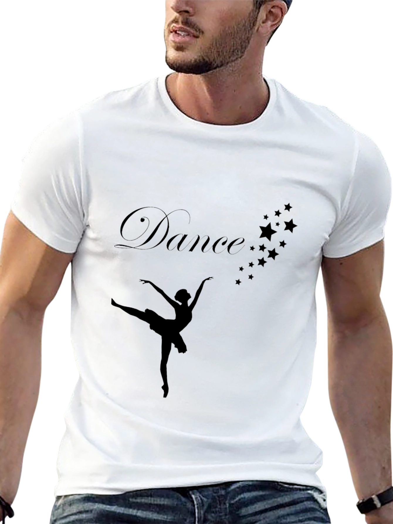 Dance Graphic Tee - Ballerina & Stars Black Shirt