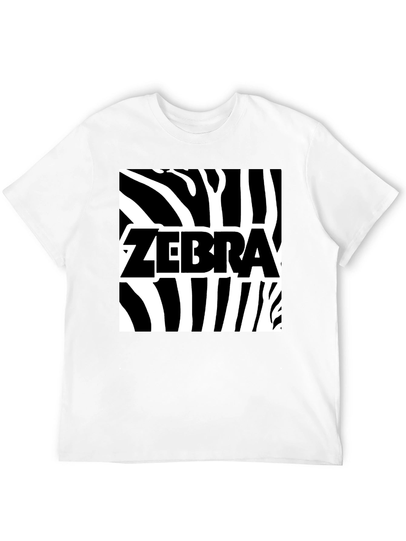 Zebra Print Graphic Tee - Black Cotton T-Shirt