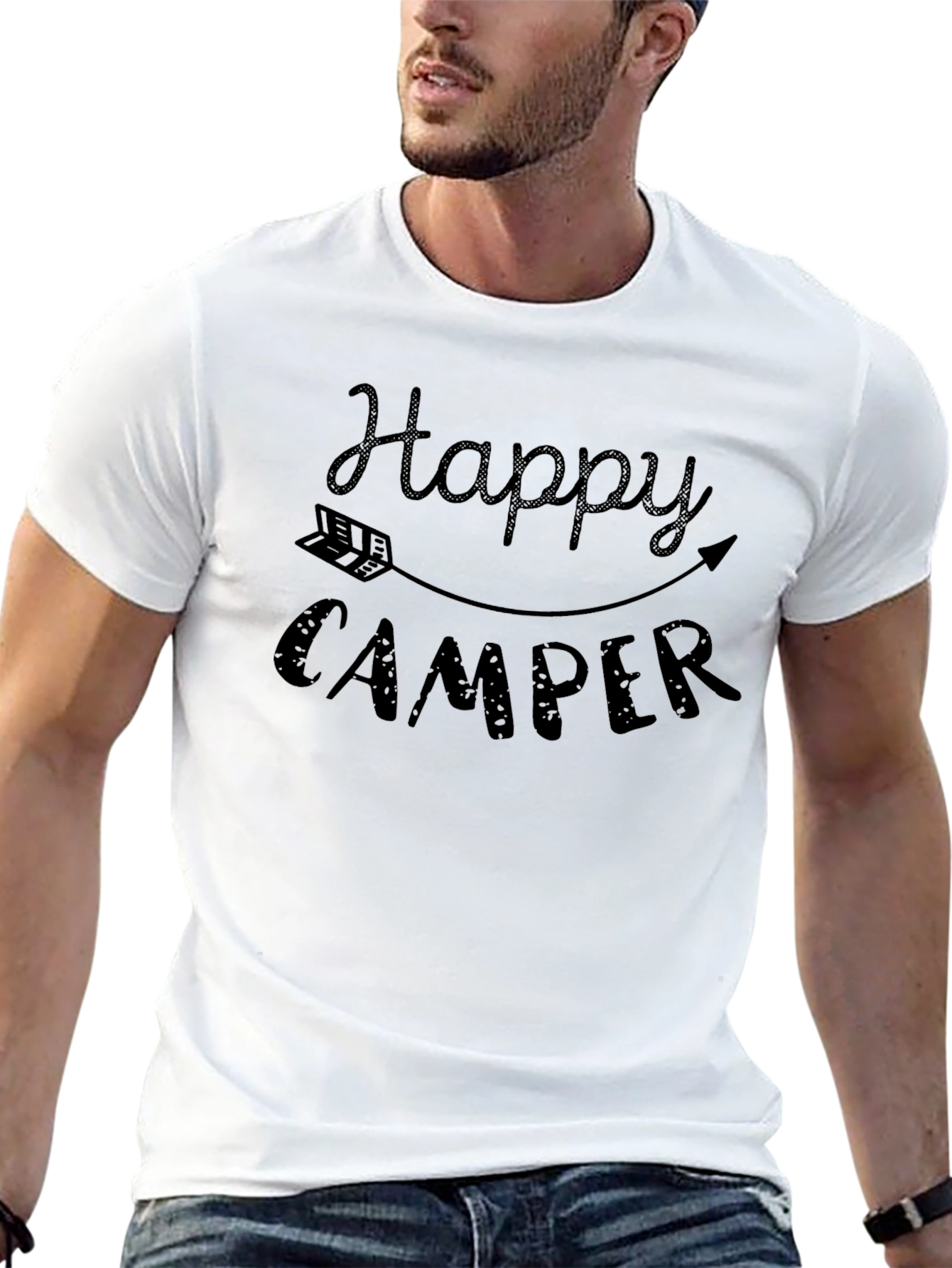 Happy Camper Graphic Tee - Camping Adventure Shirt