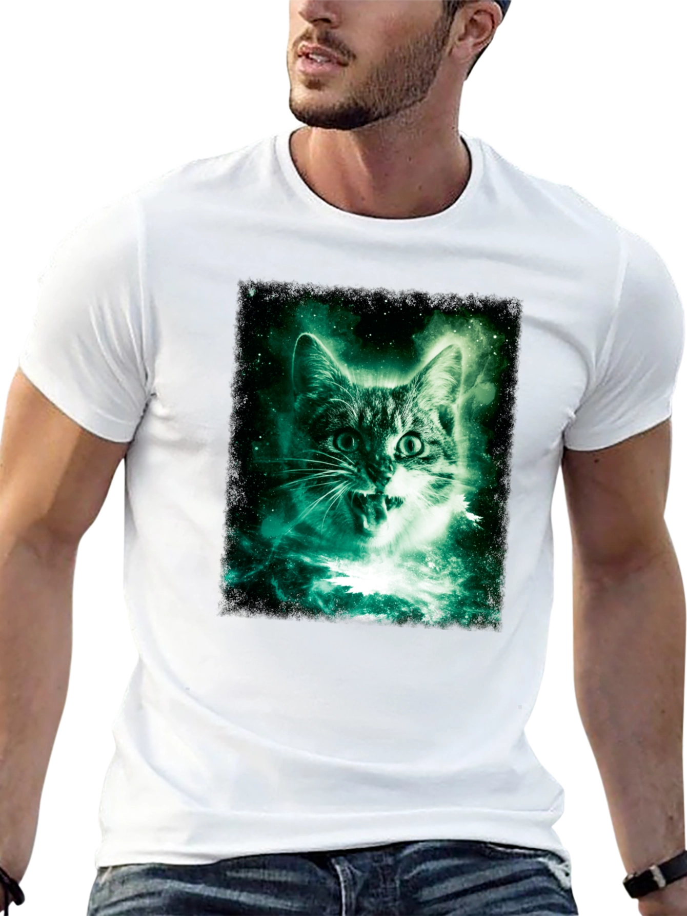 Cosmic Cat Black T-Shirt