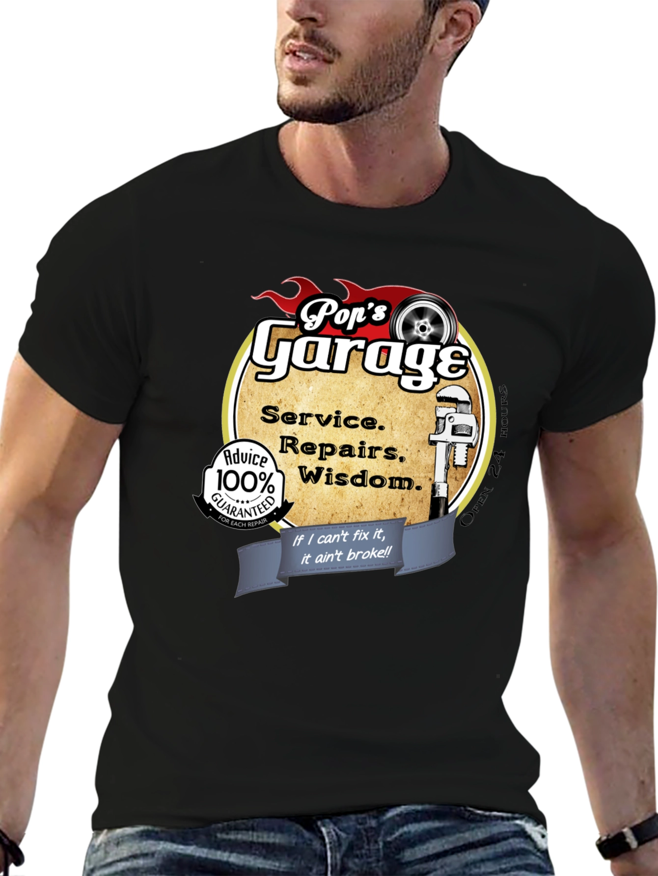 Pops Garage T-Shirt Mechanic Gift