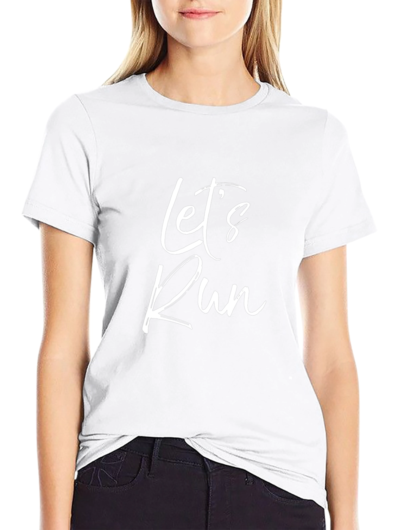 Lets Run Graphic T-Shirt - Black Cotton Tee