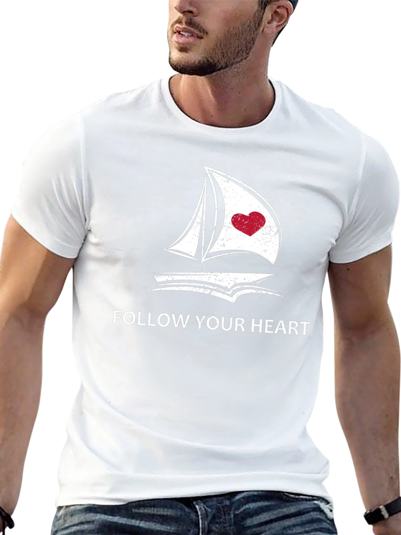 Follow Your Heart Graphic Black T-Shirt