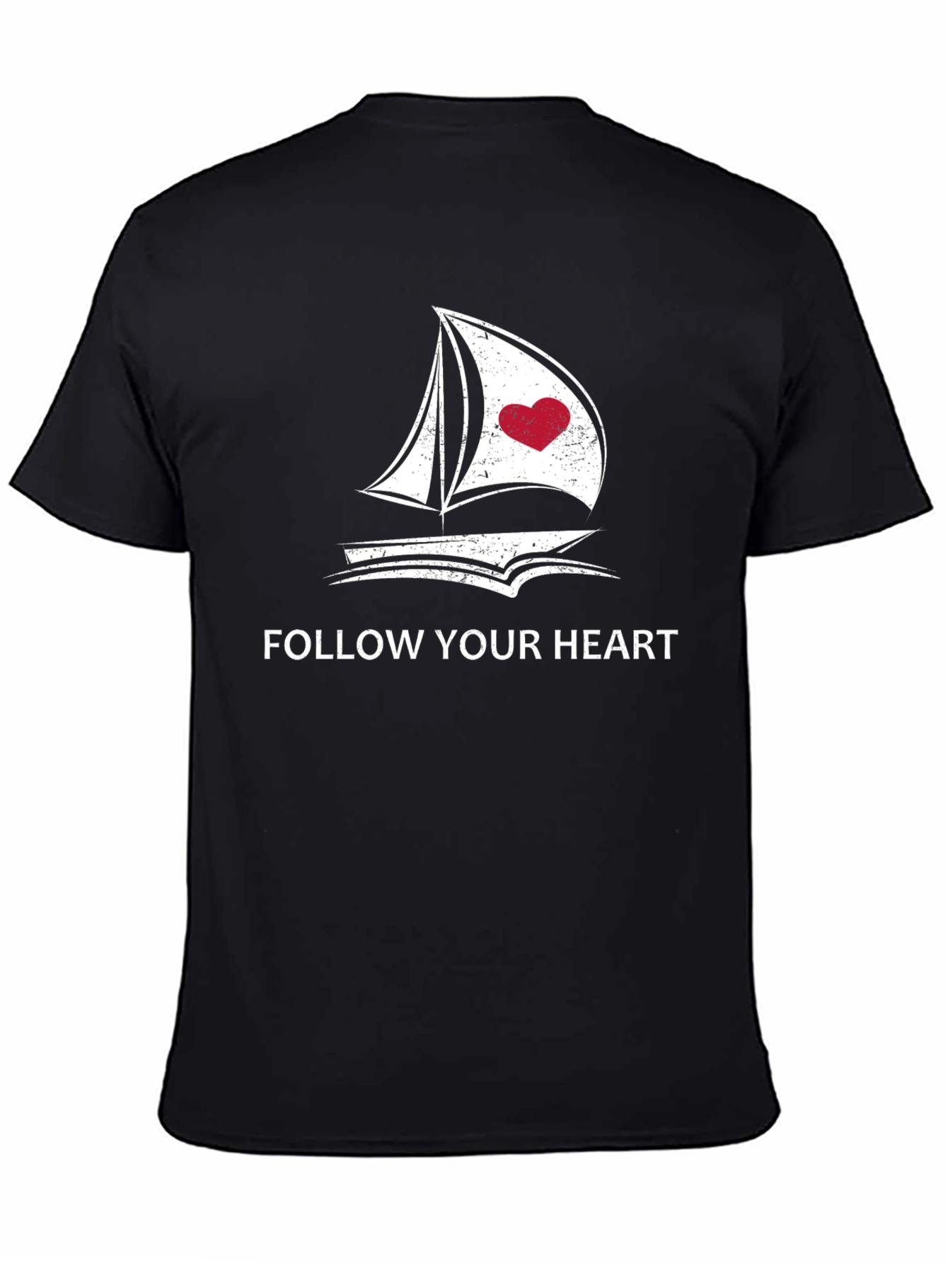 Follow Your Heart Graphic Black T-Shirt