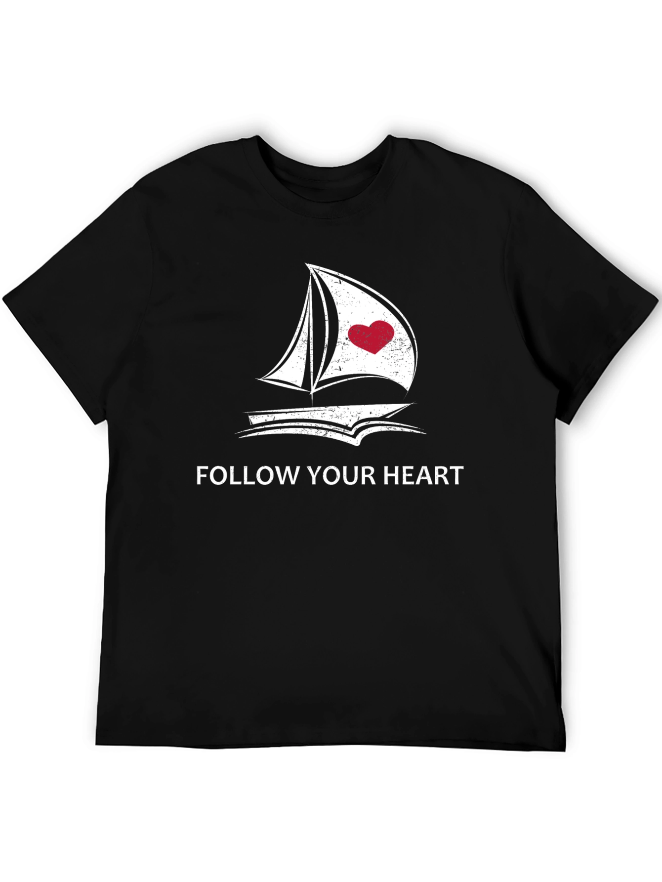 Follow Your Heart Graphic Black T-Shirt