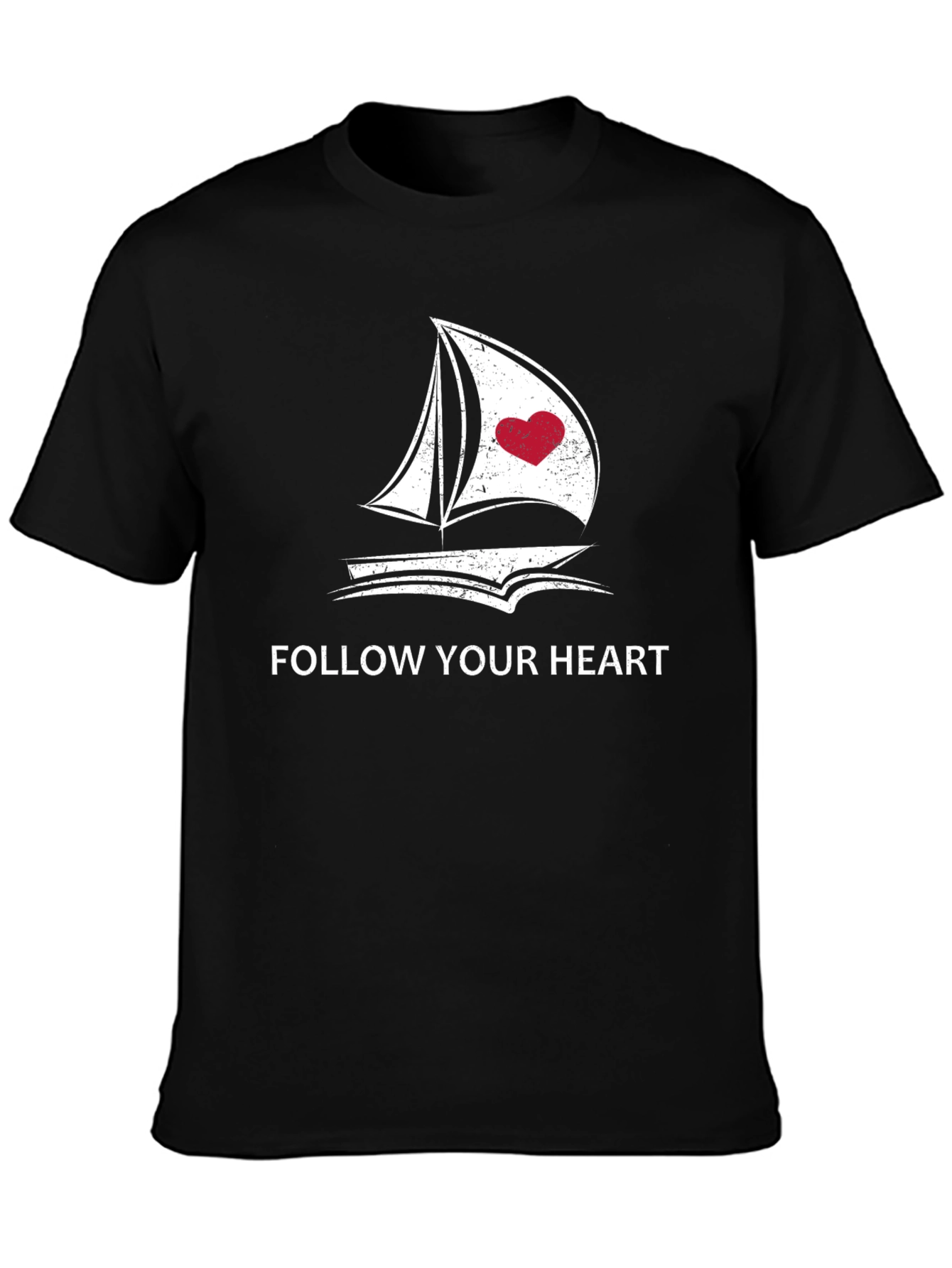Follow Your Heart Graphic Black T-Shirt
