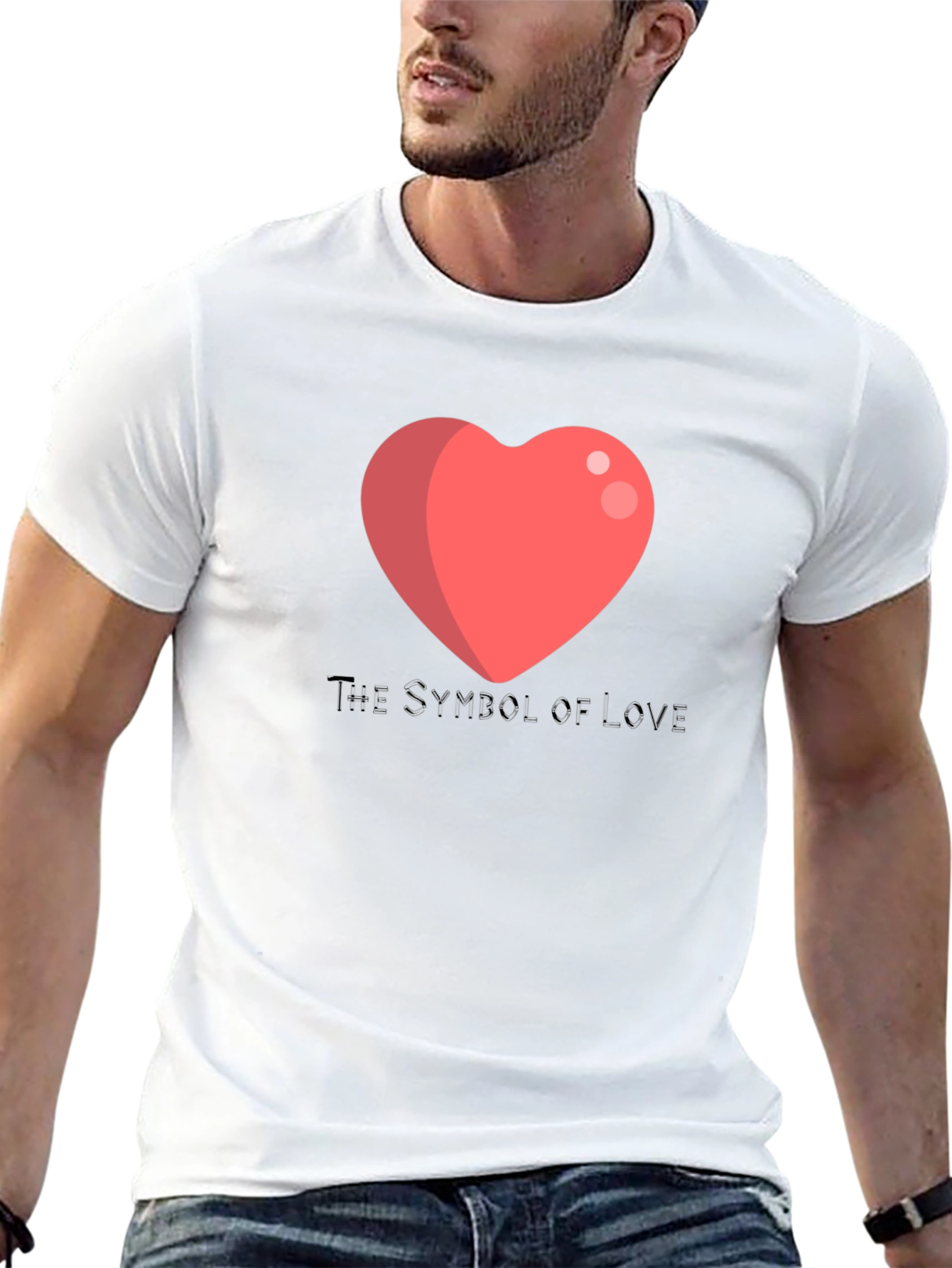 Love Symbol T-Shirt - Black Cotton Blend