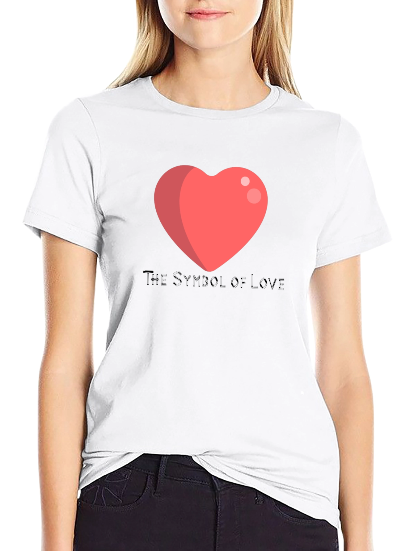 Love Symbol T-Shirt - Black Cotton Blend