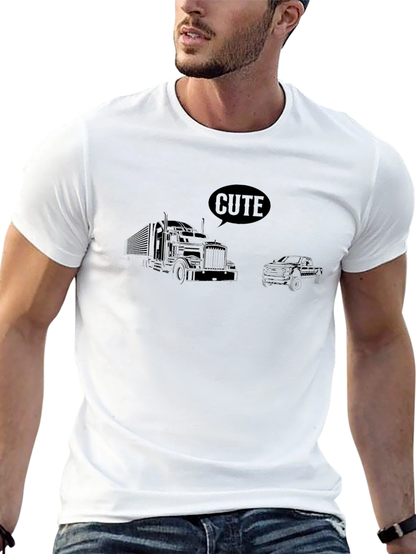 Cute Trucks T-Shirt - Black Graphic Tee