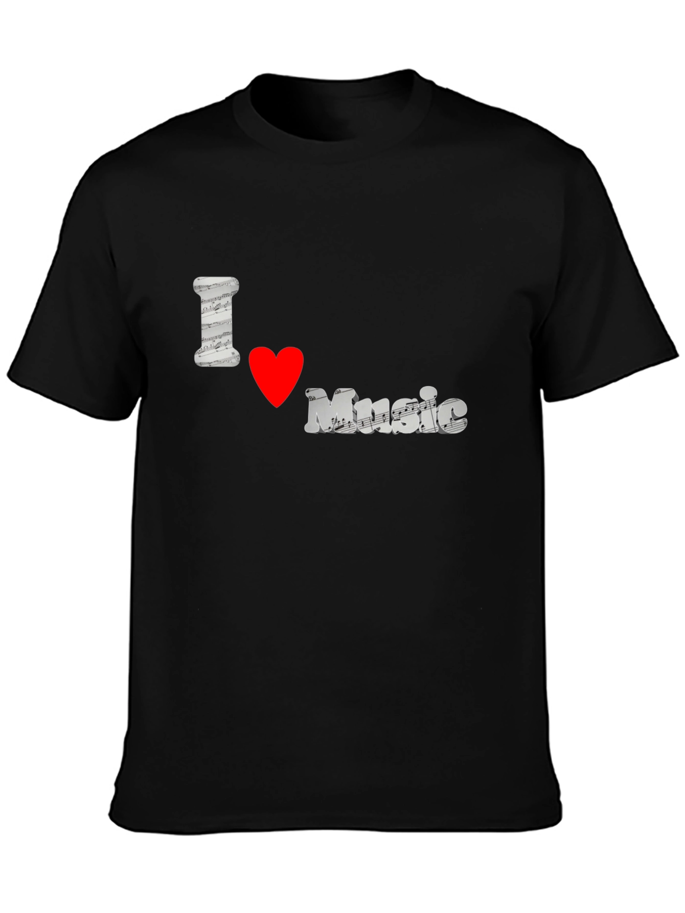 I Love Music Black T-Shirt