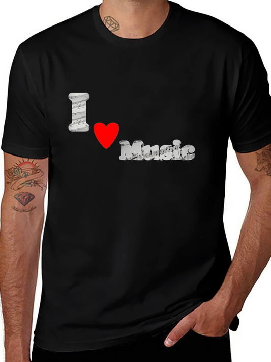 I Love Music Black T-Shirt
