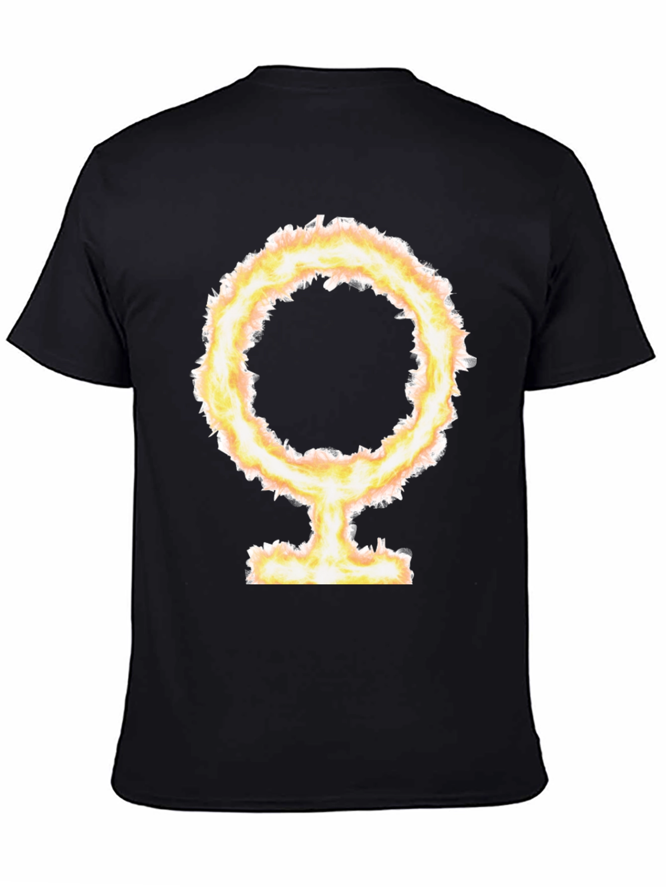 Fiery Female Symbol Black T-Shirt
