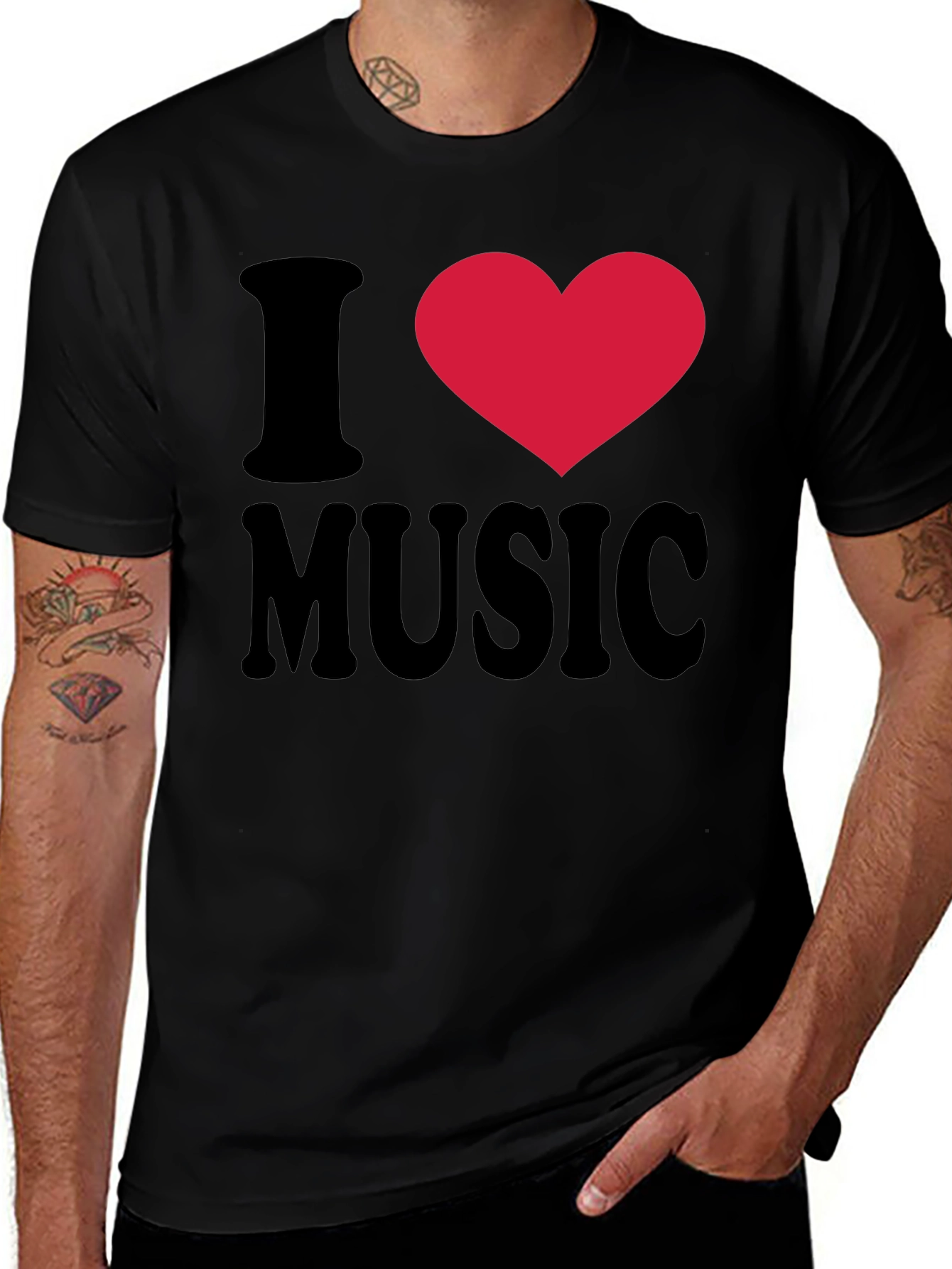I Heart Music Black T-Shirt