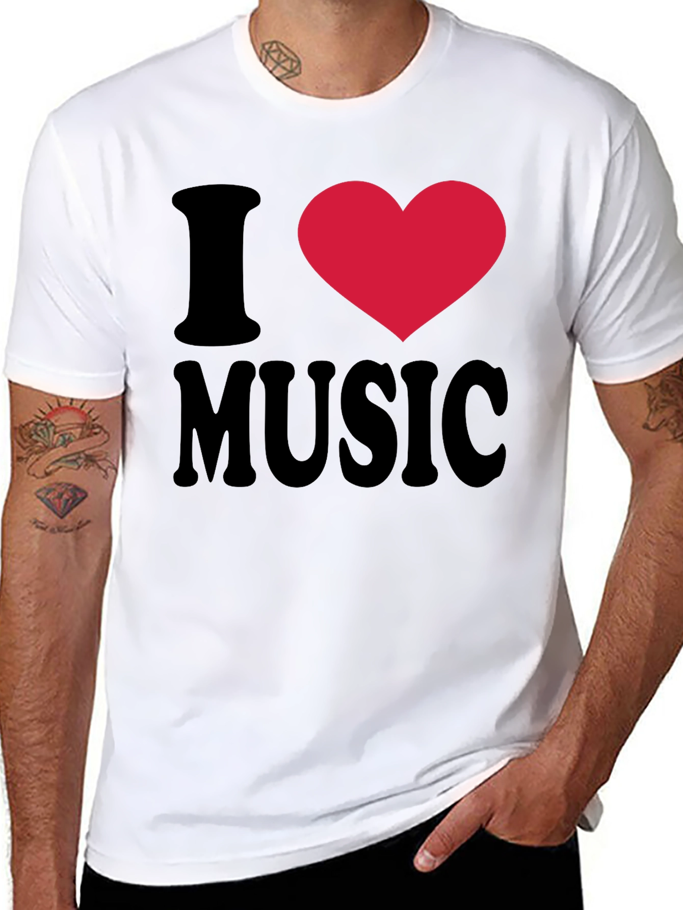 I Heart Music Black T-Shirt