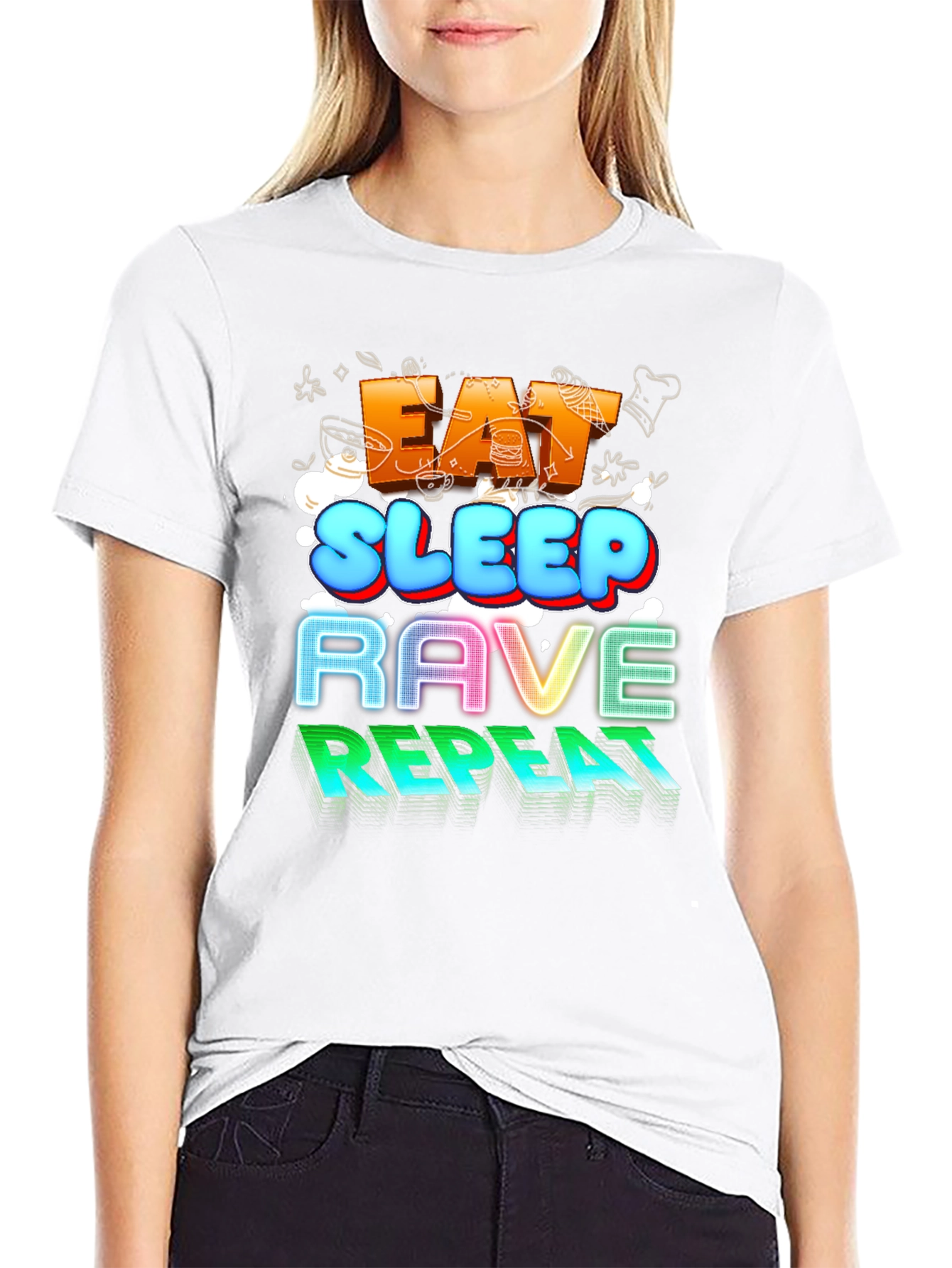 Eat Sleep Rave Repeat Graphic Tee