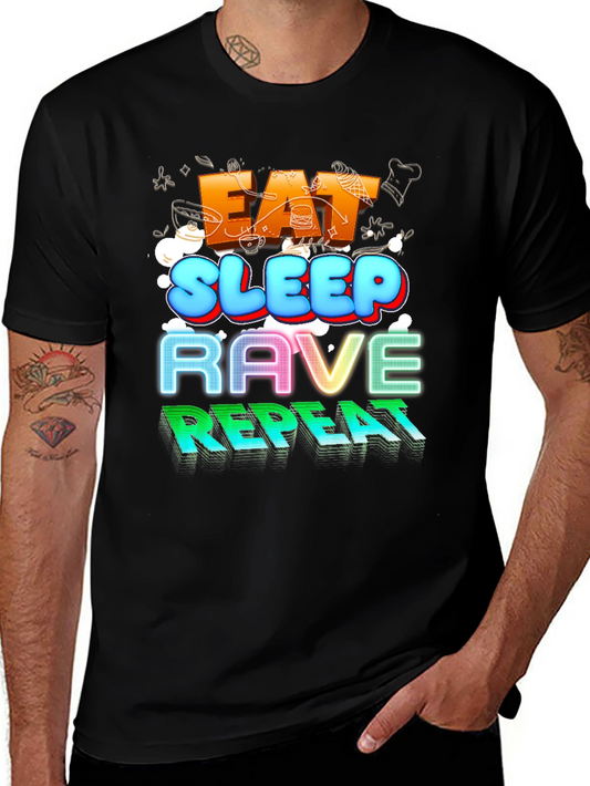 Eat Sleep Rave Repeat Graphic Tee