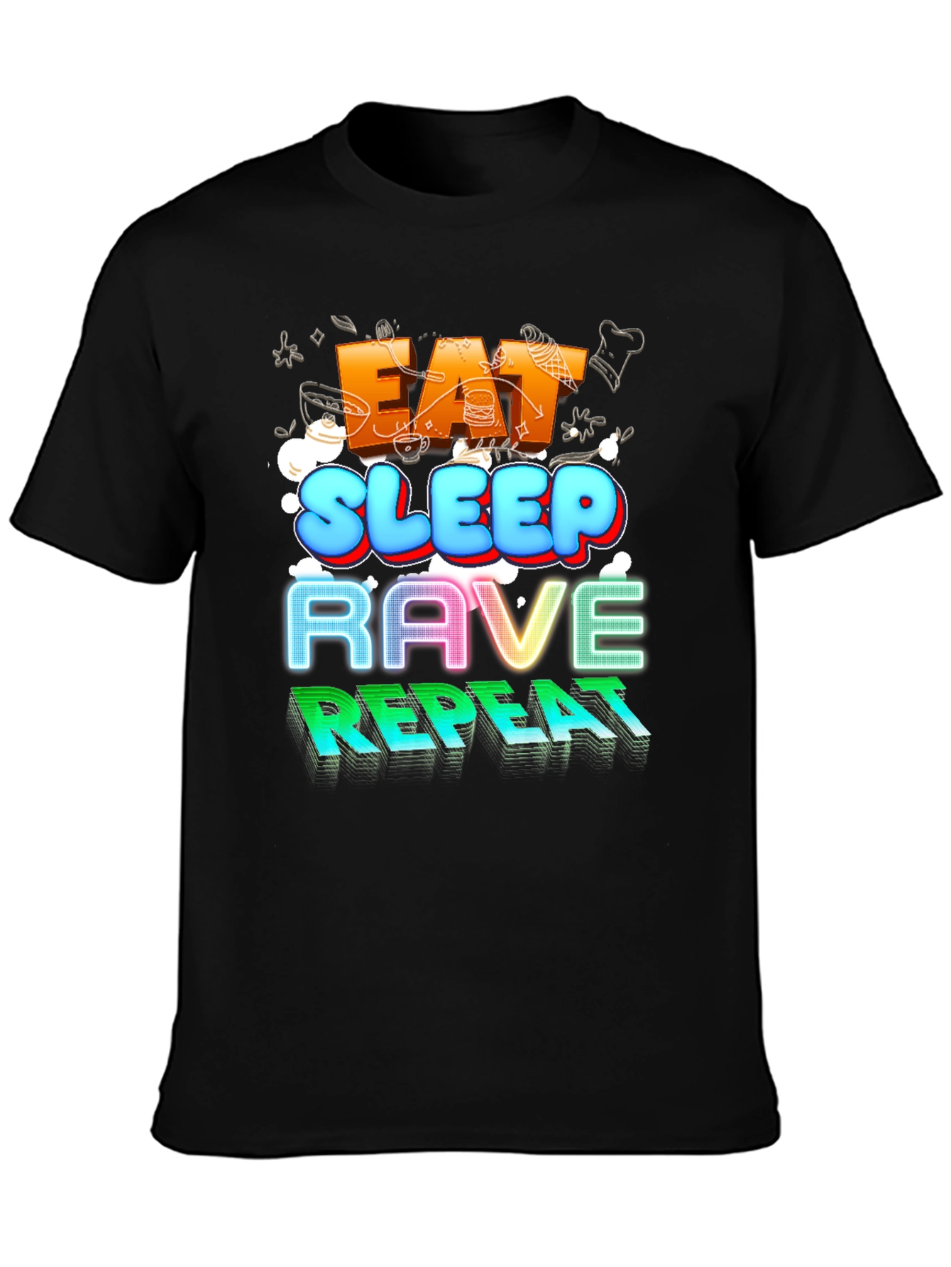 Eat Sleep Rave Repeat Graphic Tee