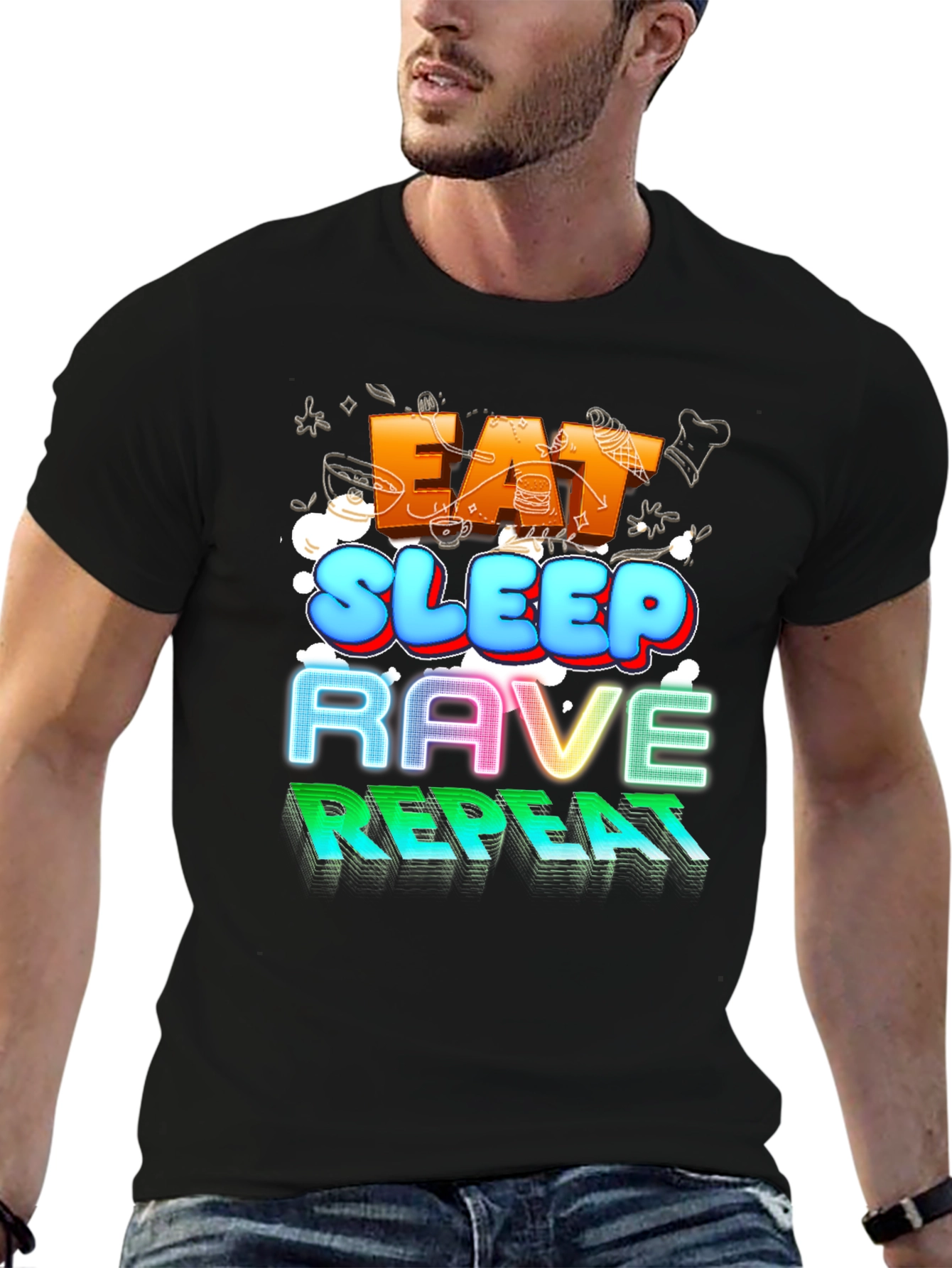Eat Sleep Rave Repeat Graphic Tee