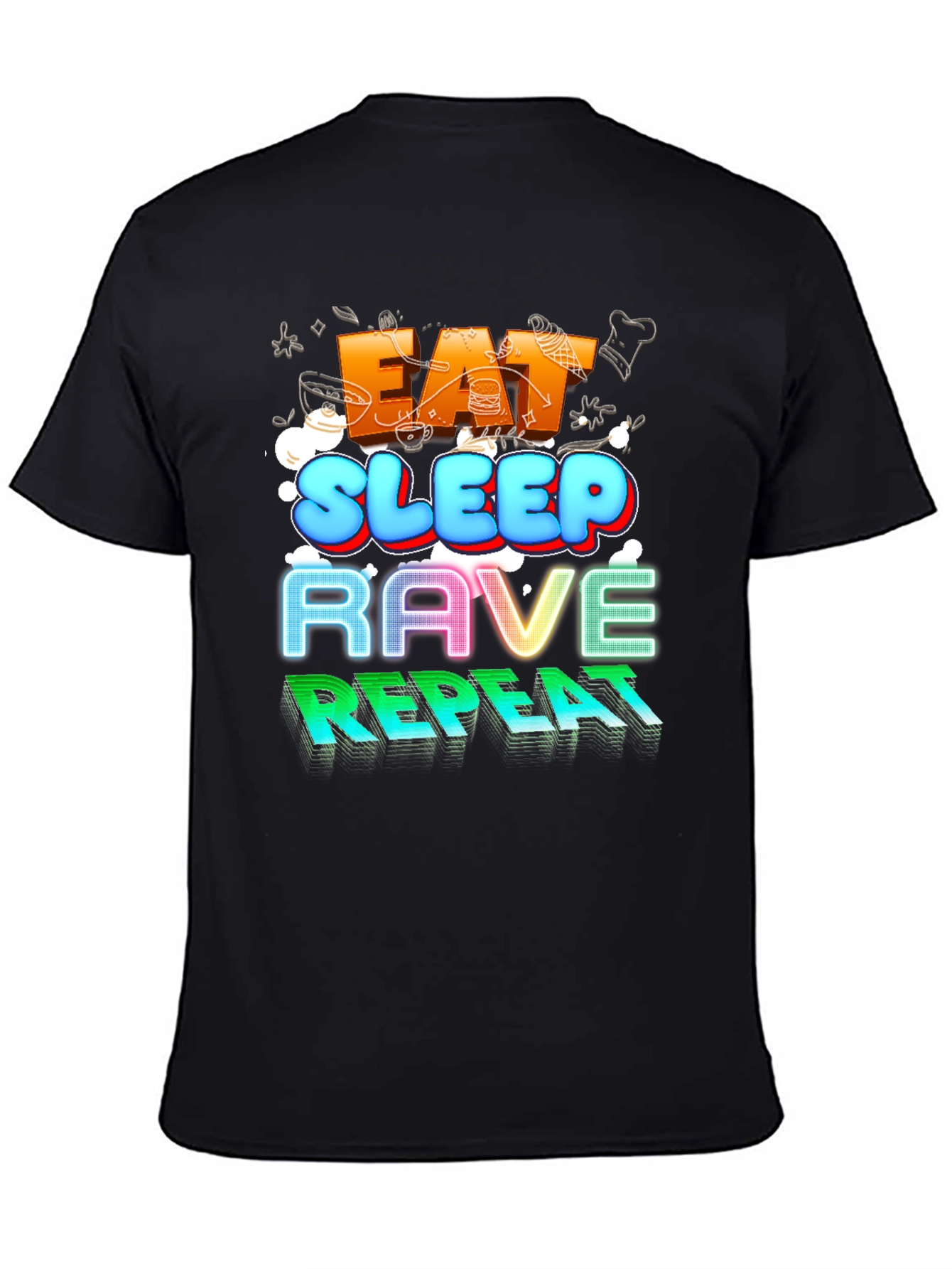 Eat Sleep Rave Repeat Graphic Tee