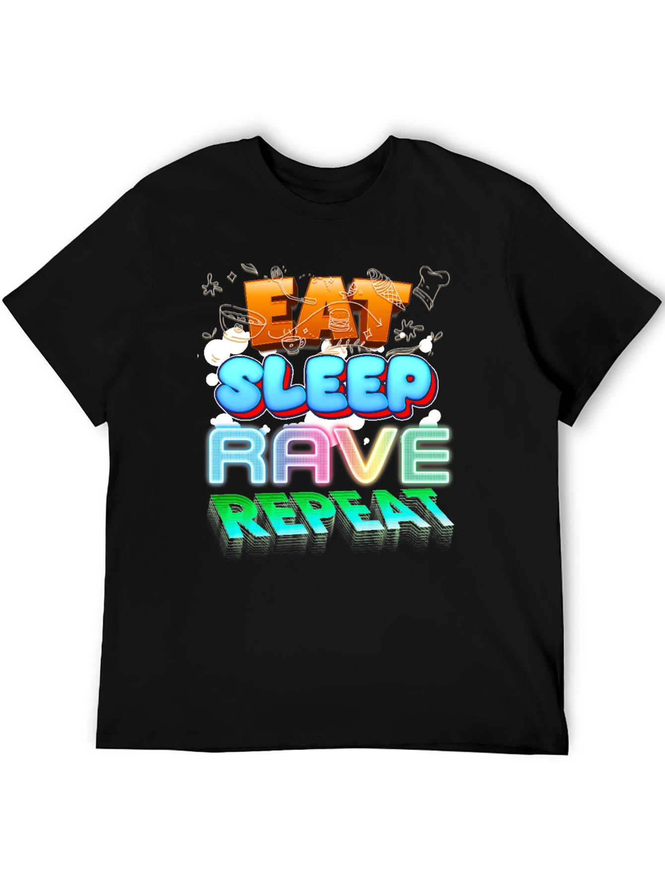 Eat Sleep Rave Repeat Graphic Tee