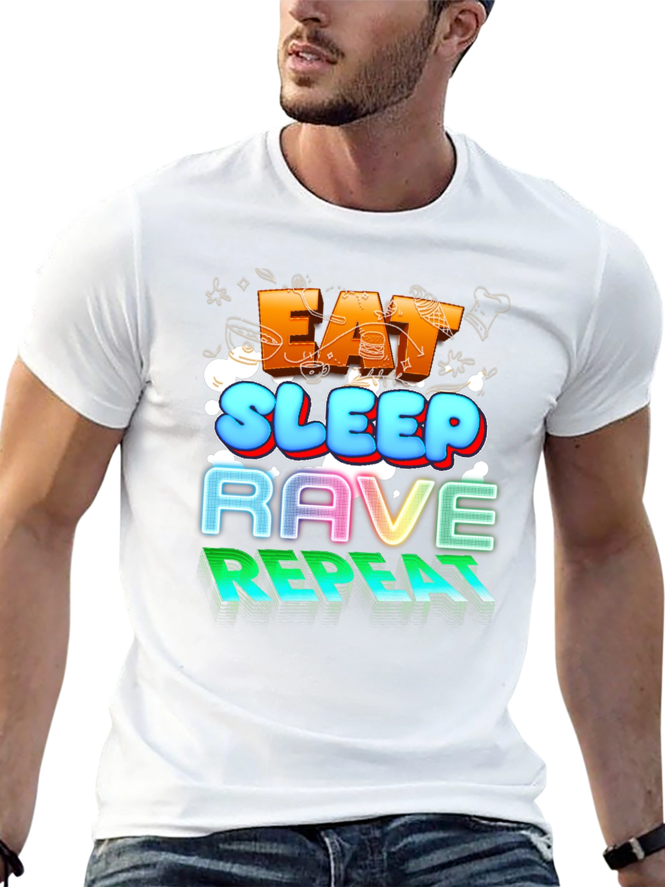 Eat Sleep Rave Repeat Graphic Tee