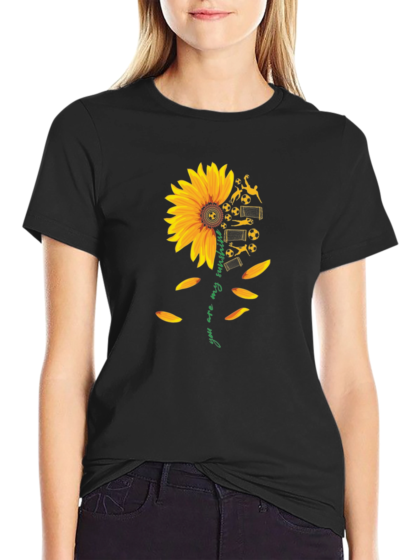 Soccer Sunflower Graphic Tee - You Are My Sunshine!