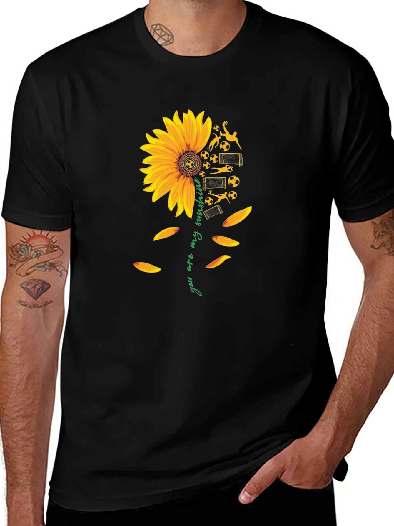 Soccer Sunflower Graphic Tee - You Are My Sunshine!