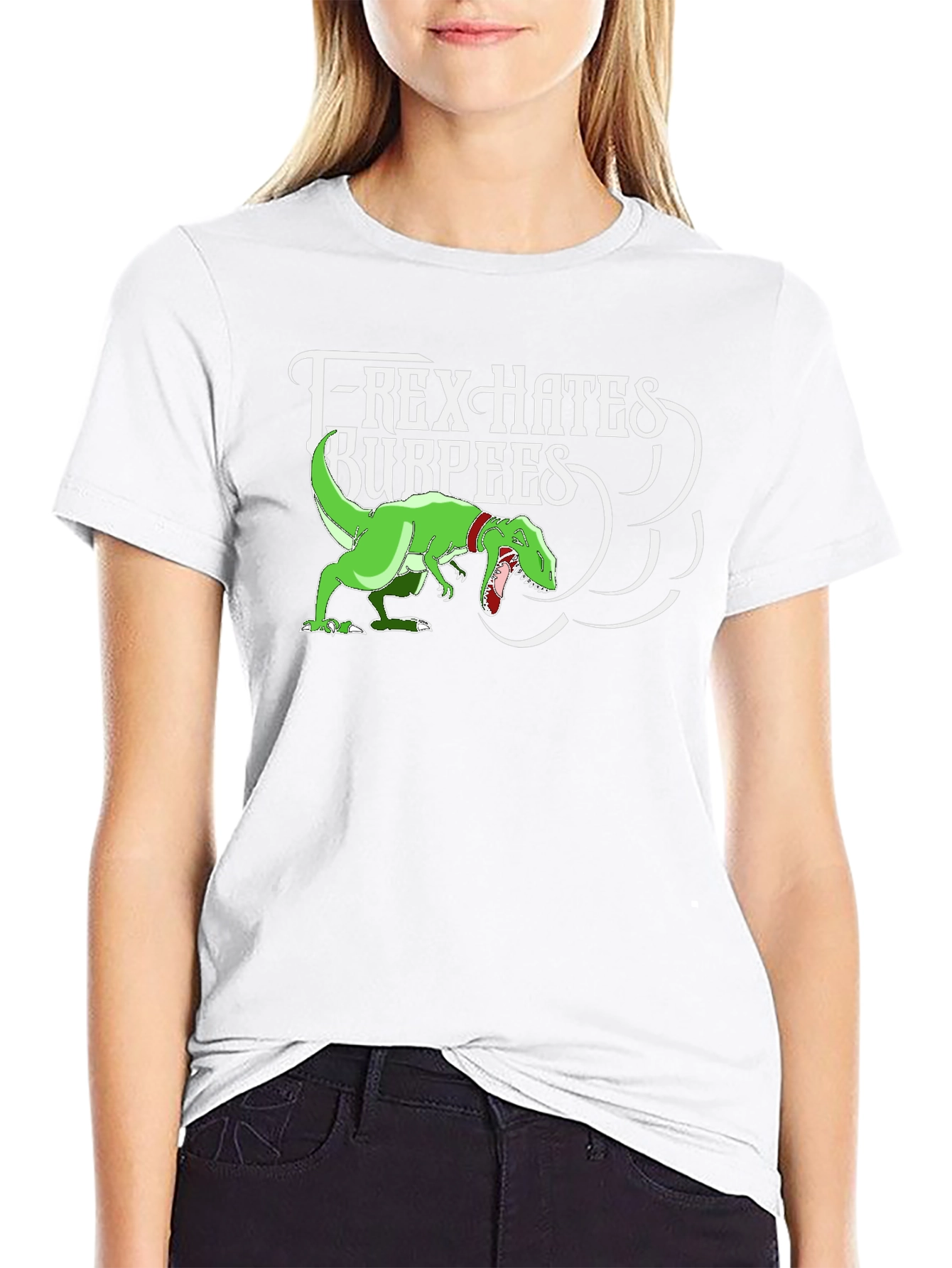T-Rex Hates Burpees Graphic Tee - Black