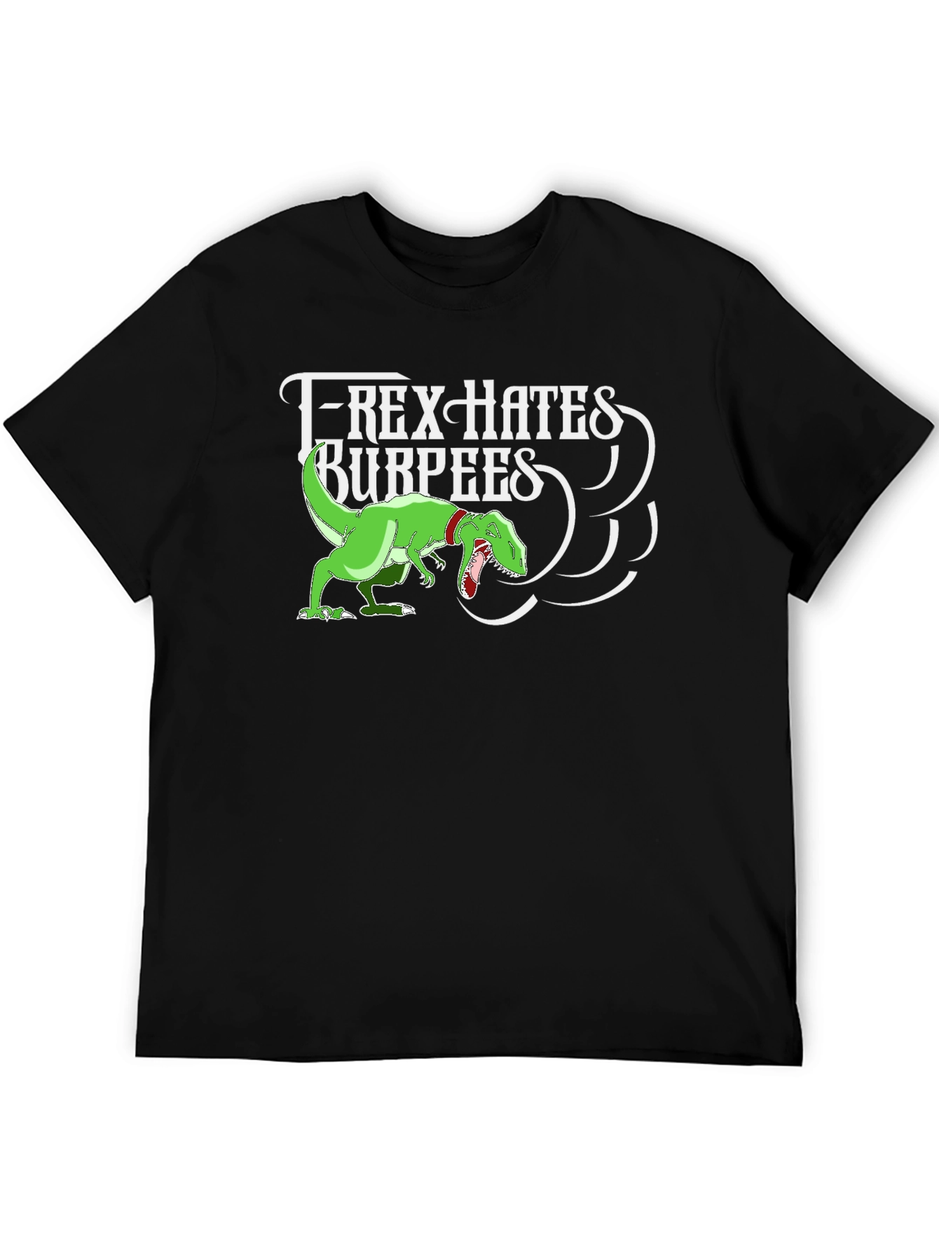 T-Rex Hates Burpees Graphic Tee - Black