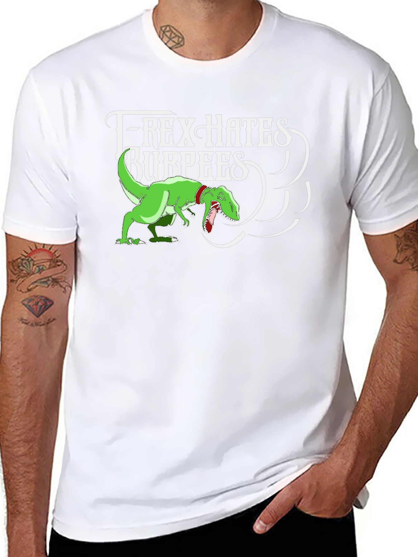 T-Rex Hates Burpees Graphic Tee - Black