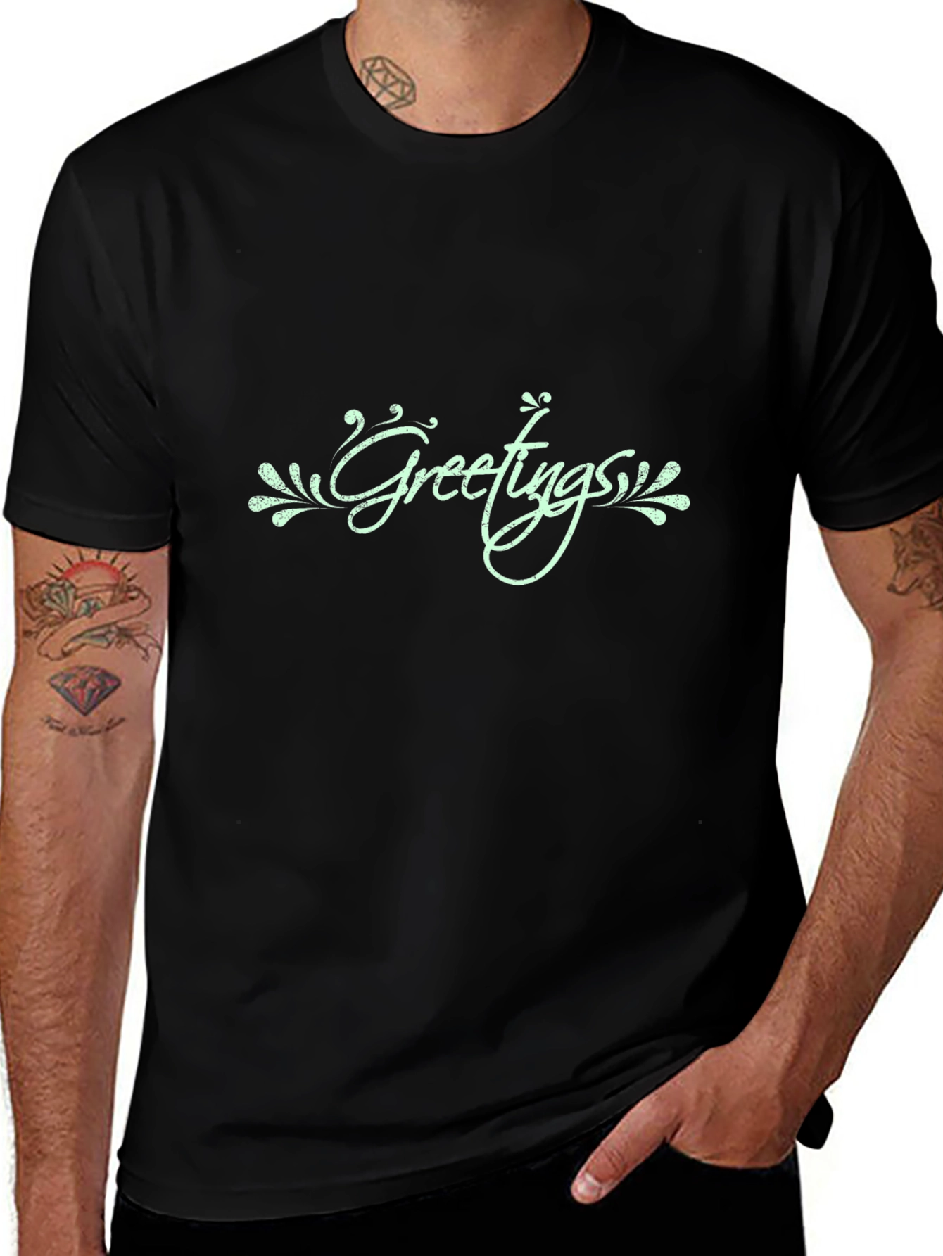 Greetings Graphic Print Tee - Stylish Casual Wear