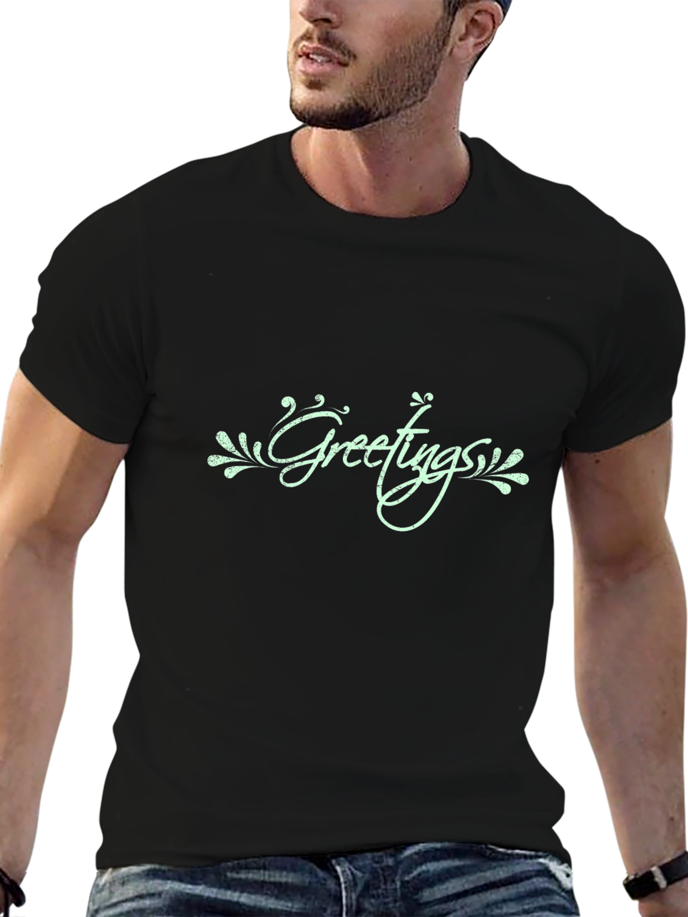 Greetings Graphic Print Tee - Stylish Casual Wear