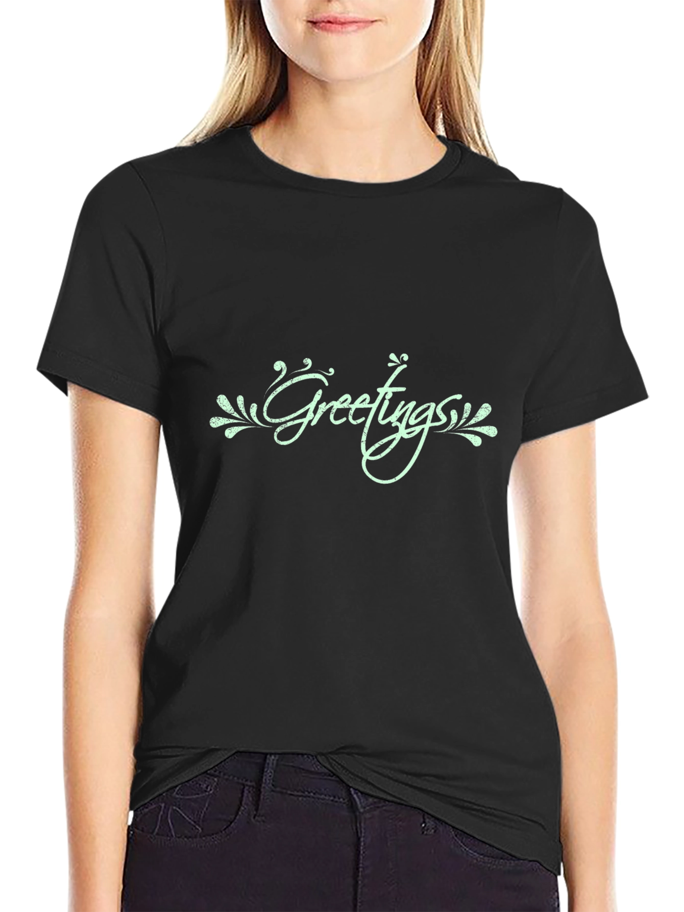 Greetings Graphic Print Tee - Stylish Casual Wear
