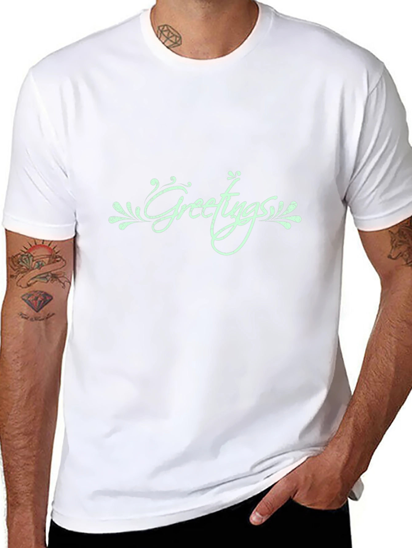 Greetings Graphic Print Tee - Stylish Casual Wear