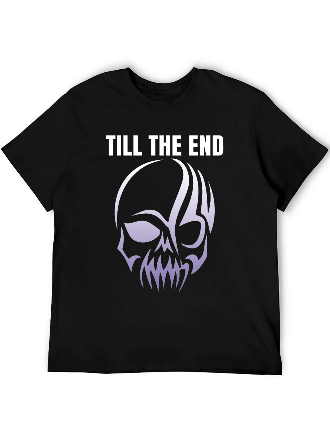 Till The End Skull Graphic Tee - Black