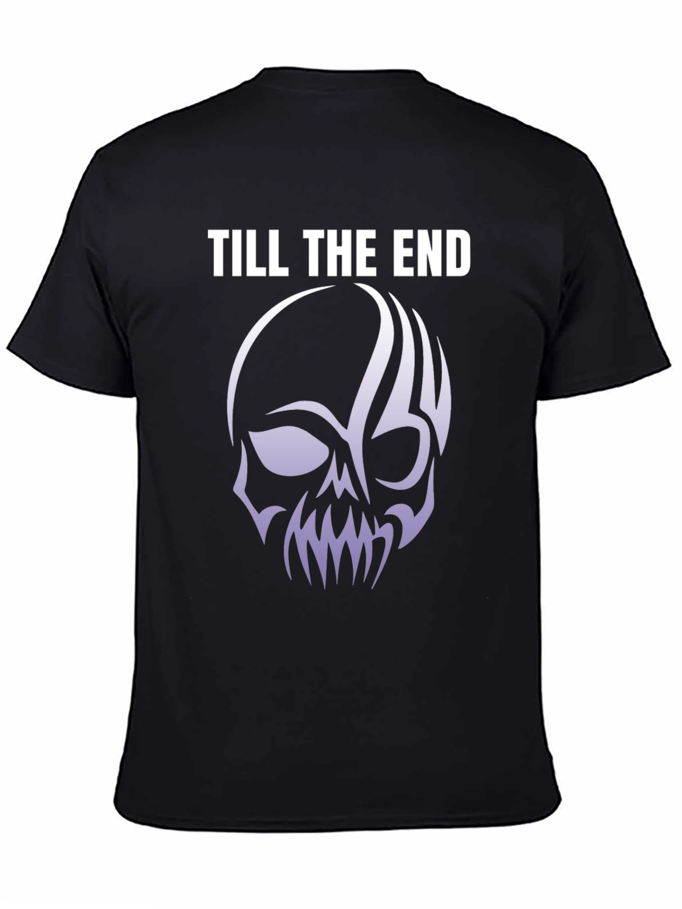 Till The End Skull Graphic Tee - Black
