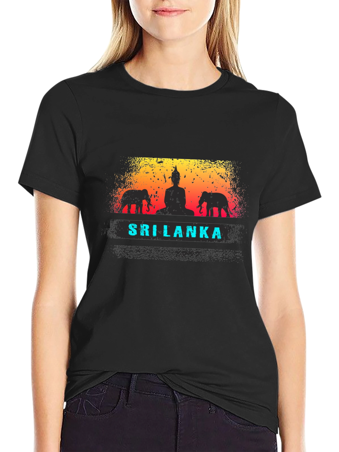 Sri Lanka T-Shirt: Buddha and Elephants Graphic Tee