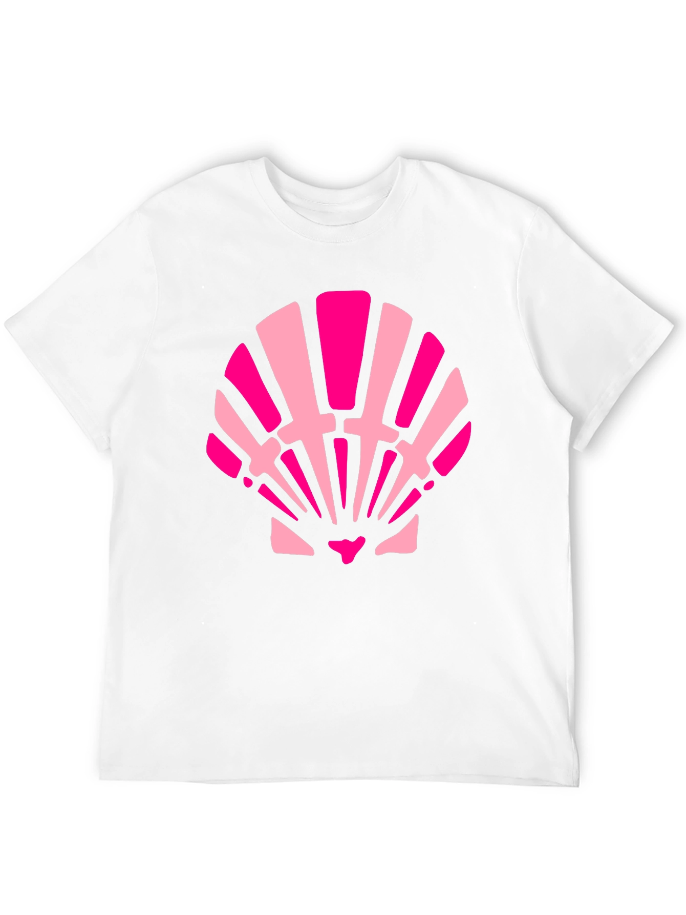 Pink Seashell Graphic Tee - Black Cotton Blend