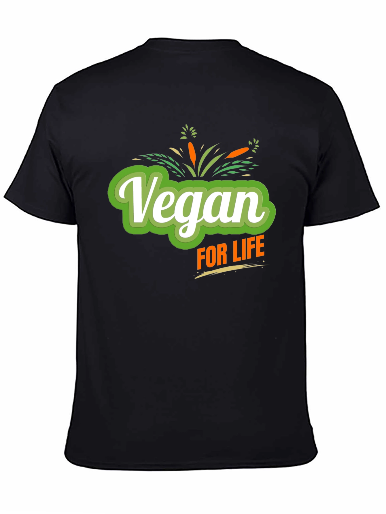Vegan For Life Graphic Tee - Black