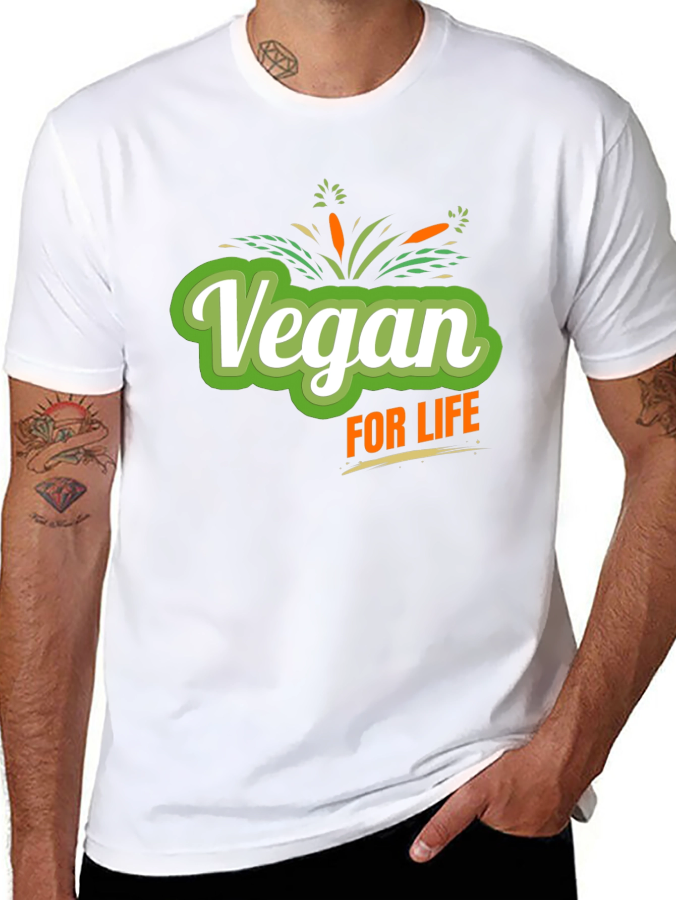 Vegan For Life Graphic Tee - Black
